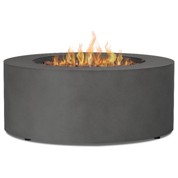 Real Flame Aegean Round Contemporary Steel Propane Fire Table in Weathered Slate