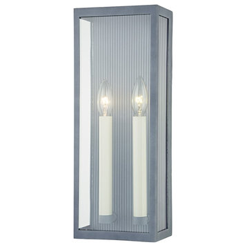Troy Lighting Vail 2-Light Wall Sconce, Weathered Zinc/Clear, B1032-WZN