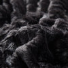 Zig Zag Embossed Faux Fur Sherpa Fleece Blanket, Black, 50"x60