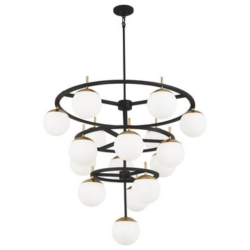 Alluria Chandelier, Weathered Black With Autumn Gold