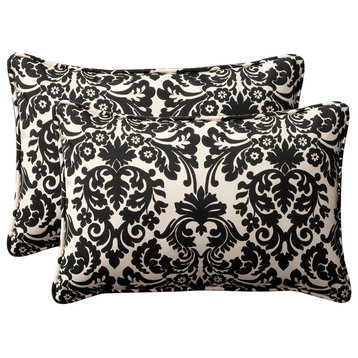 Essence Black|Beige Oversized Rectangle Throw Pillow Set of 2