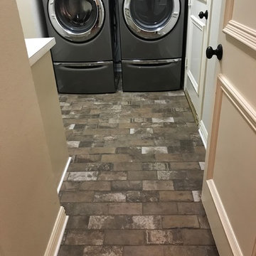 Brick Paver Tile Laundry Room Installation