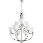 Quorum - Quorum 6059-9-62 Enclave - Nine Light Chandelier - Shade Included: TRUE* Number of Bulbs: 9*Wattage: 60W* BulbType: Medium Base* Bulb Included: No