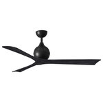 Matthews Fan - Irene-3, Ceiling Fan, Matte Black Finish/Matte Black Blades, 60" - Cutting a figure like no other, the Irene-3 is rustic, yet strikingly modern design that transforms the look of any space it inhabits. Lauded by designers for how the solid wooden blades are neatly joined, this indoor ceiling fan makes your space feel cooler and more comfortable. The globe-shaped body makes the style more personable, and even helps uphold that signature minimal profile. As the original model that started the line, the Irene-3 brings a warm and natural feel to any modern home.