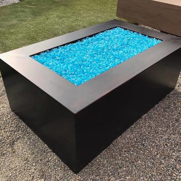 Colorful Patio with Steel Fire Pit