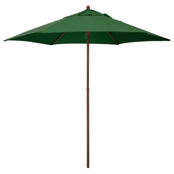 Phat Tommy 9 ft Outdoor Patio Umbrella with Wood Grain Finish, Hunter