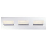 Eurofase - Eurofase 28020-011 Olson - 18 Inch 15W 3 LED Bath Bar - Olson 3-Light LED Bathbar, Black Finish with FrostOlson 18 Inch 15W 3  Chrome Frosted AcrylUL: Suitable for damp locations Energy Star Qualified: n/a ADA Certified: YES  *Number of Lights: 3-*Wattage:5w LED bulb(s) *Bulb Included:Yes *Bulb Type:LED *Finish Type:Black