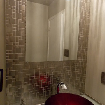 Eden Mosaic Tile Installations: Modern Cobble Pattern Stainless Steel Tile