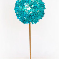 Worlds Away Venus Turquoise Lamp With Gold Base - Floor Lamps