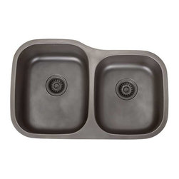 Artisan Fleur-De-Lis Series Undermount 32'' x 20'' Double Bowl FDL-LM3221-D97 - Kitchen Sinks