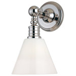 Hudson Valley Lighting - Darien, One Light Wall Sconce, Historic Nickel - Thoughtfully scaled, Darien highlights details drawn from America's rich design heritage. The collection's uniquely crafted metalwork garners special attention. An oversized decorative swivel makes a memorable focal point, while ring details on the socket holder enhance the cast construction. Darien's intricate metalwork is set off by the angularity of the conical shades.
