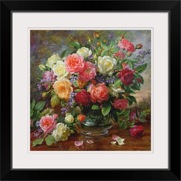 "Roses - The Perfection of Summer" Black Framed Art Print, 24"x24"x1"