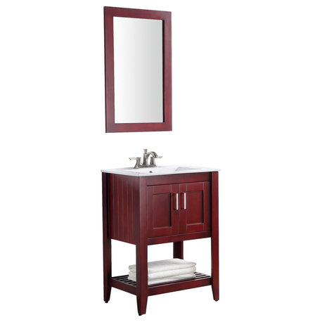 Mosset 24" Bath Vanity Set, Rich Red Cherry