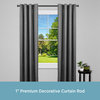 Kenney® Weaver 1" Premium Decorative Window Curtain Rod, Black, 48-86