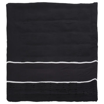 Louise Queen Size Fabric Duvet, Black