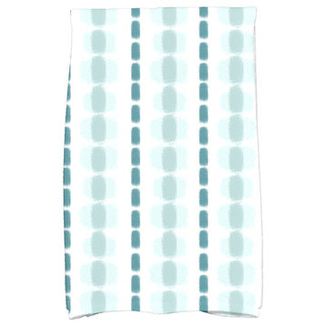 Watercolor Stripe, Stripe Print Kitchen Towel, Teal