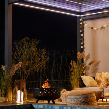 Fireside Nights Under the Pergola