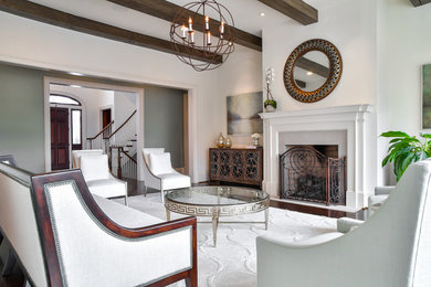 Transitional family room photo in Atlanta