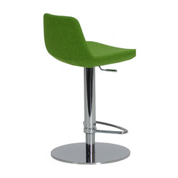 Pera & Piston- Chrome Base - Pistachiao Camira Wool - Bar Stools And Counter Stools