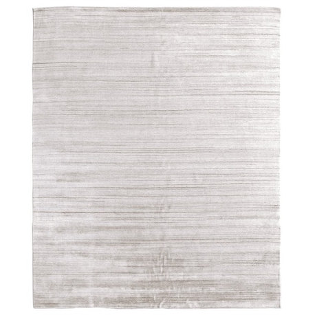 Sanctuary Handmade Hand Loomed Wool and Bamboo Silk Gray/Ivory Area Rug, 6'x9'
