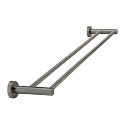 MEIR SHADOW ROUND DOUBLE TOWEL RAIL 600MM SKU: MR01-R-PVDGM - Towel Rails