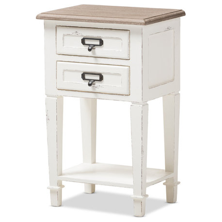 Dauphine Provincial Style Weathered Oak and White Wash Distressed Finish