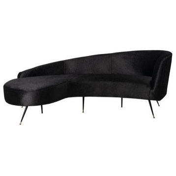 Nicollet Velvet Parisian Sofa, Black