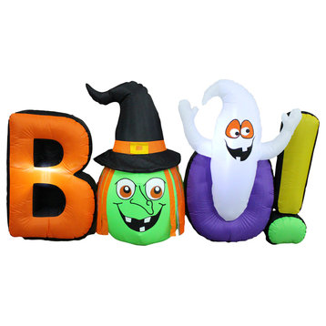 Halloween Inflatable Witch Ghost BOO, 8' Long