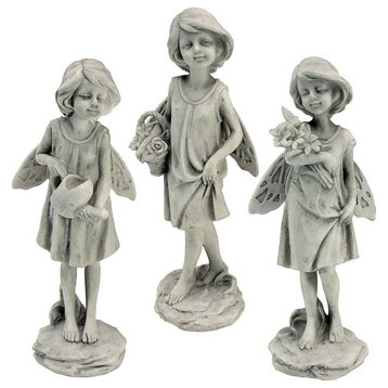 Rose Garden Fairies Statues, Set of 3