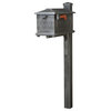Kingston Curbside Mailbox and Wellington Post Smooth Square, Swedish Silver