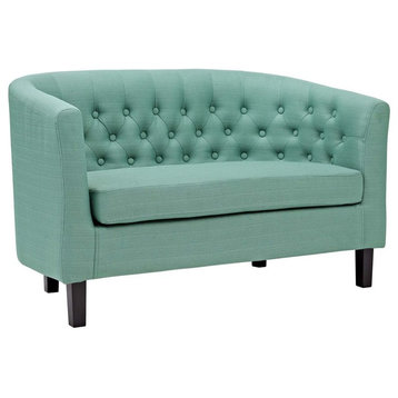 Modern Contemporary Urban Design Living Lounge Room Loveseat Sofa, Blue, Fabric