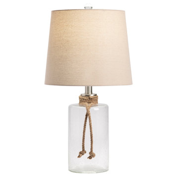 Midsomer Clear 23"H Glass and Rope Tapered Drum Table Lamp