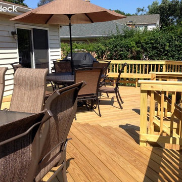Wood Deck with Patio in Glenview, Illinois