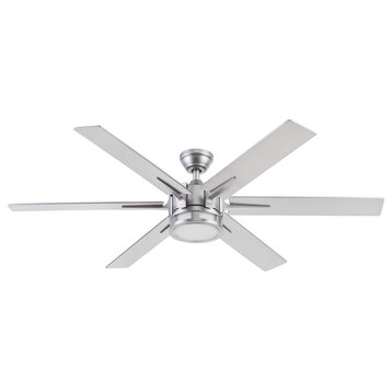 Honeywell Kaliza Modern Ceiling Fan With Light and Remote, 56", Pewter