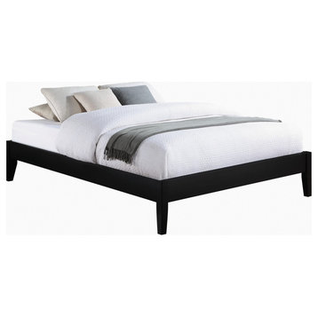 Cavi Modern Low Profile Platform California King Bed, Panel Sides, Black