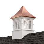Good Directions, Inc. - Smithsonian Columbia Vinyl Cupola With Copper Roof by Good Directions, 42" X 67" - For over 35 years, Good Directions cupolas have been the perfect complement to your home, garage, shed, barn, gazebo, pool house, carriage house, horse barn, or pavilion. Our expertly crafted, made to order, Smithsonian Columbia louvered cupola features roof molding and reinforced interior supports for added strength. It's made to order in the USA from durable, maintenance free Royal Brand PVC vinyl, constructed with precision using a CNC Router for accuracy and a lifetime of enjoyment. The Smithsonian Columbia Cupola features a 16 ounce, 24 gauge copper, pagoda style roof that adds an architectural element of beauty and lasting value to your home. Our cupolas arrive in 3 sections for easy installation, includes assembly hardware and easy to follow detailed installation instructions, and are weathervane ready with a built in internal mounting bracket. YouTube videos are also available to walk you through the installation step by step. Good Directions vinyl cupolas have an industry exclusive Lifetime Warranty. For a distinctive finishing touch to your home, add a Good Directions weathervane or finial.
