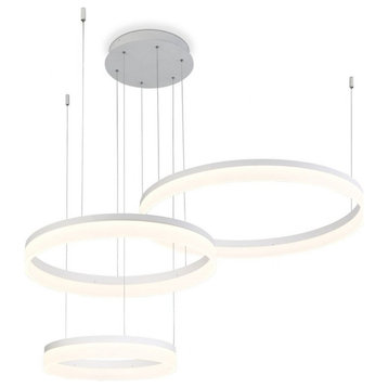 Contemporary Three-Tier LED Chandelier Frosted Acrylic - 2.75 inches