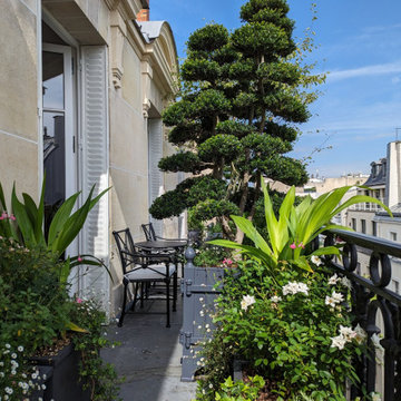 Jardin à la française : toit terrasse et balcon Haussmannien à Paris