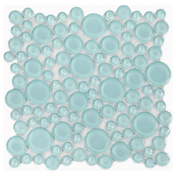 Circular Glass Tile Series for Floors Walls, Mint