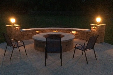 Cool Driveway Columns And Fire Pit