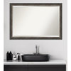 Bark Rustic Char Narrow Beveled Bathroom Wall Mirror - 39.5 x 27.5 in.