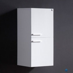 Fresca White Bathroom Linen Side Cabinet w/ 2 Storage Areas FST8091WH - Bathroom Cabinets