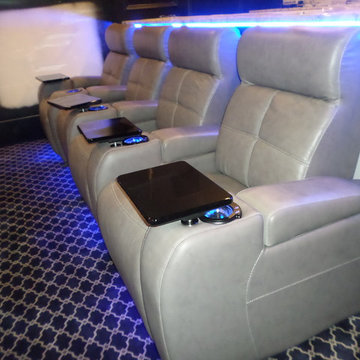 Palliser Leather Theater Seating with LED Light Kit