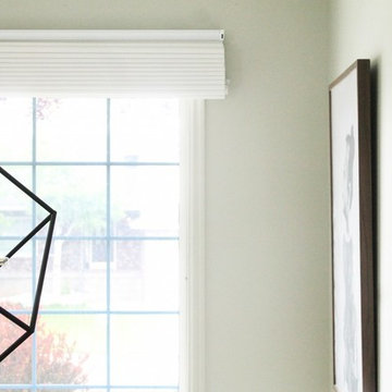 Motorized Blinds Update Modern Great Room