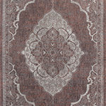 Rugs America - Rugs America Celestia CA95A Vintage Traditional Vintage Pewter Area Rug 8'x10' - The versatile Vintage Pewter area rug combines a traditional aesthetic with contemporary elements and features a reddish-brown hue accented with subtle blue striping and bold white detailing. The vintage-inspired pattern paired with a modern-day color palette exudes a casual charm, while its ultra-plush 100% recycled material offers a luxurious layer of comfort between your feet and the floor. Every fiber is meticulously loomed into place, which results in an ultra-plush rug that is a no-brainer addition to your home. Features