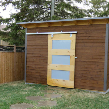 Backyard Escape Office custom Maibec Siding with a matching Garden Shed 12'x9'