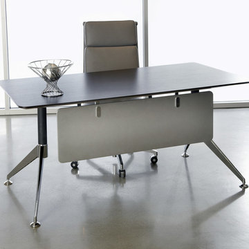 300 Series 63" Computer Desk | Espresso / Grey Modesty Panel - $763.98