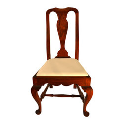 Queen Anne Side Chair with Turned Stretcher Base - Dining Chairs