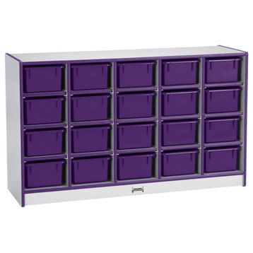 Rainbow Accents 20 Cubbie-Tray Mobile Storage - with Trays - Purple
