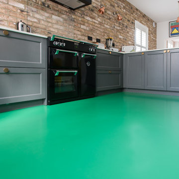 Lego inspired kitchen/family room resin flooring